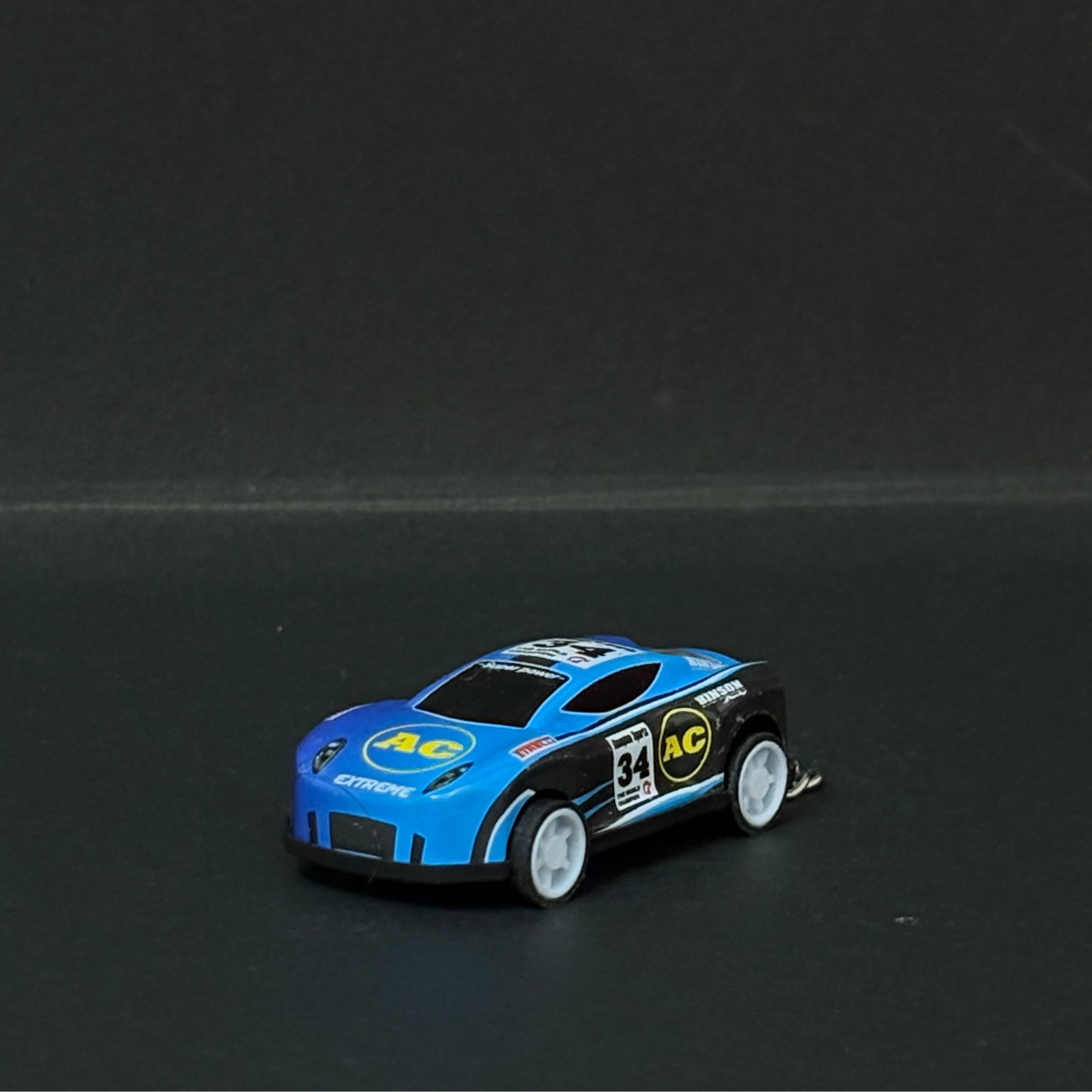 Blue Pullback Sports Car Keychain