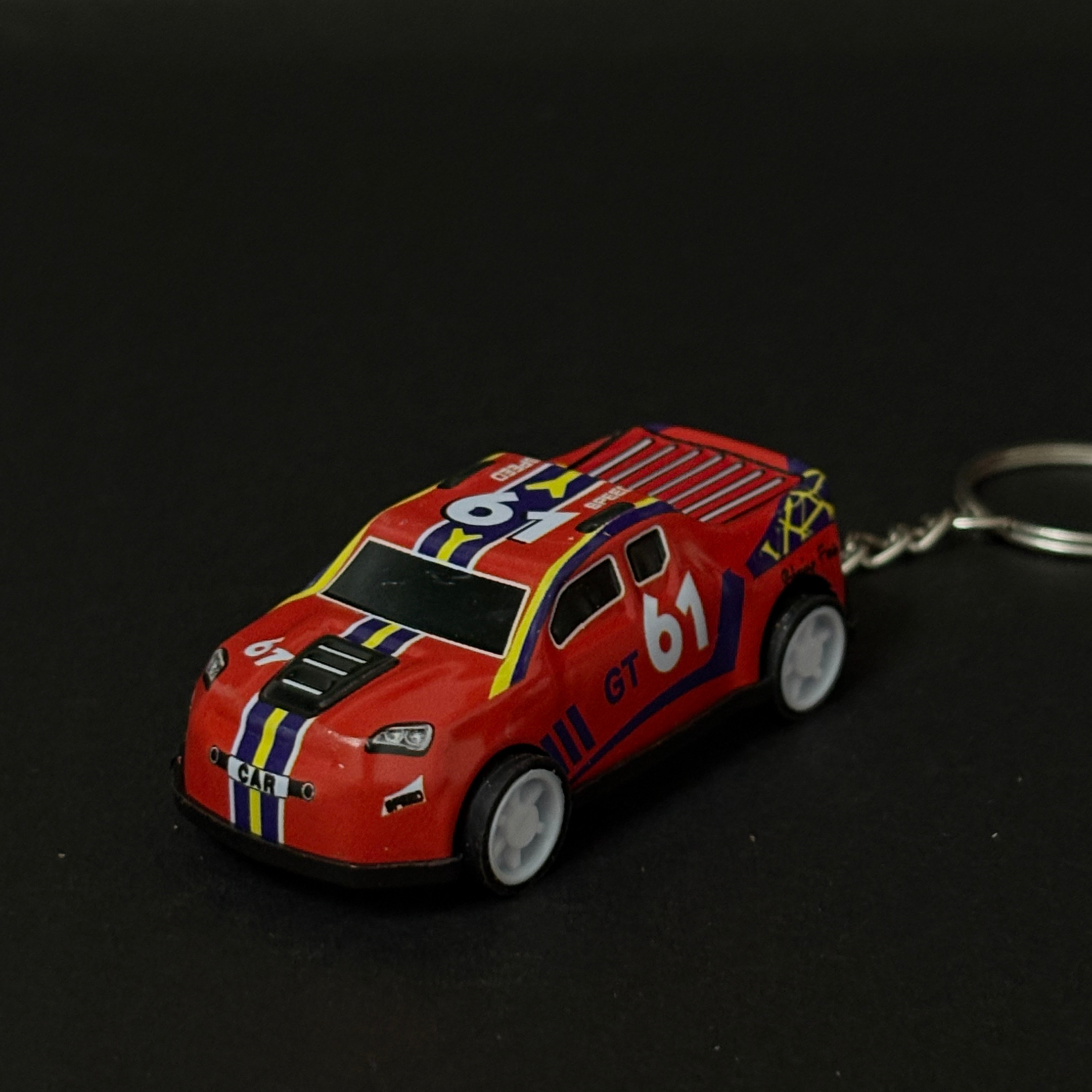 Red 61 Pickup Truck Pullback Car Keychain