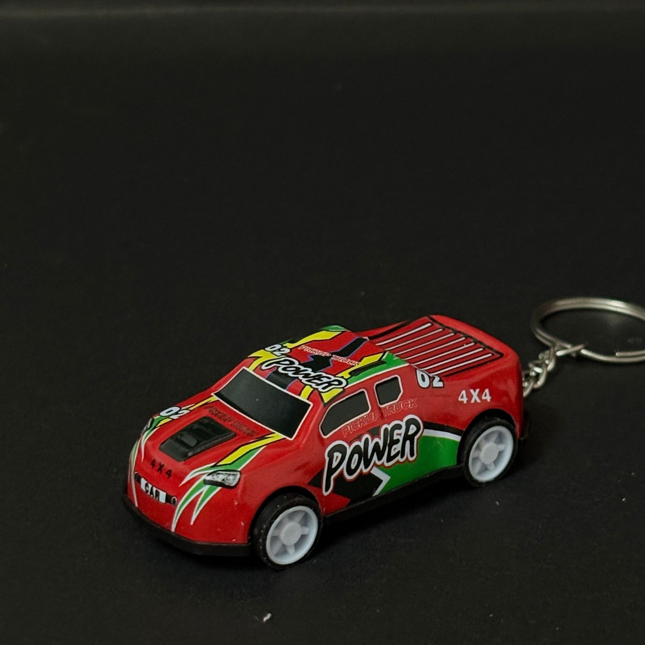 Red Pickup Truck Pullback Car Keychain