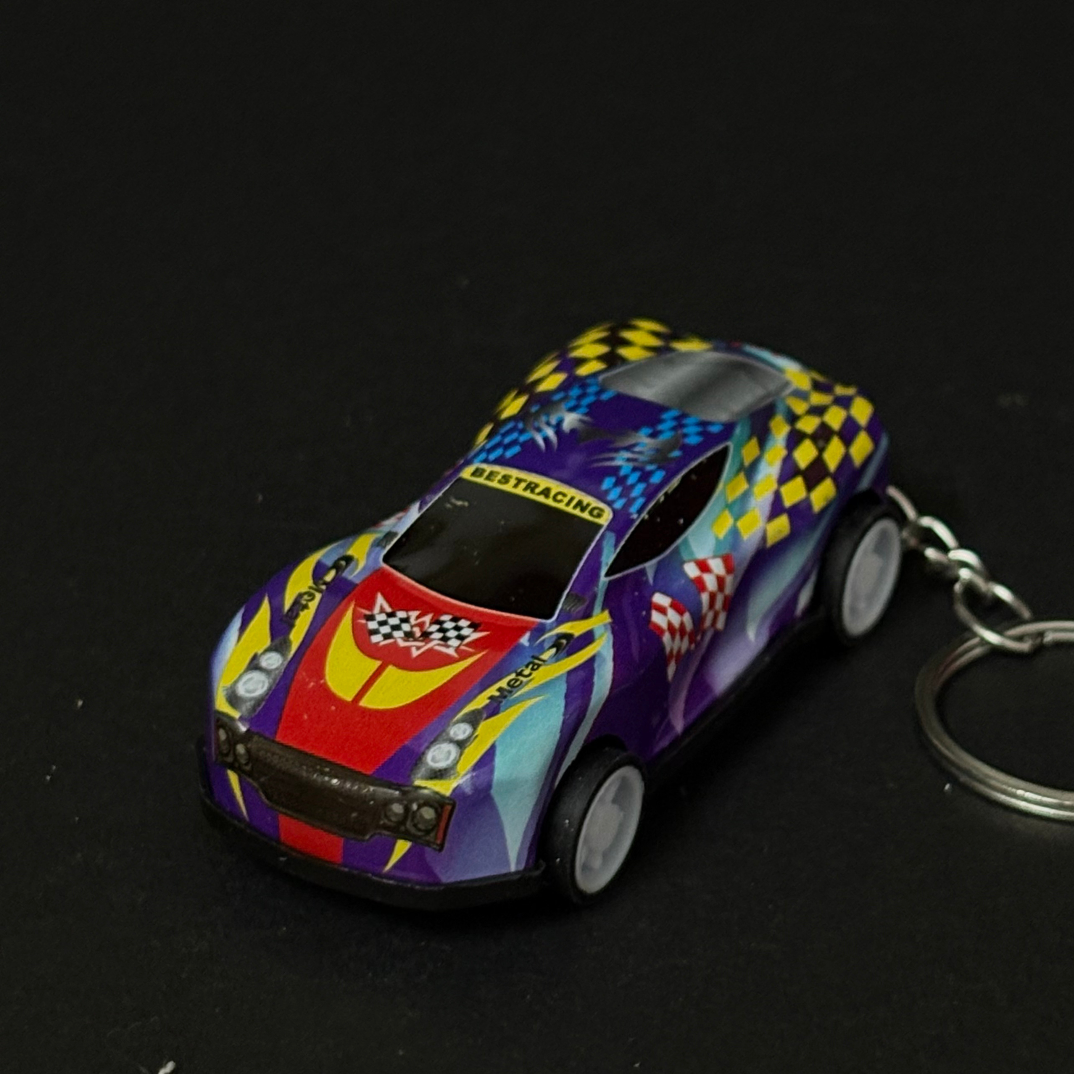 Multicolor Sports Pullback Car Keychain