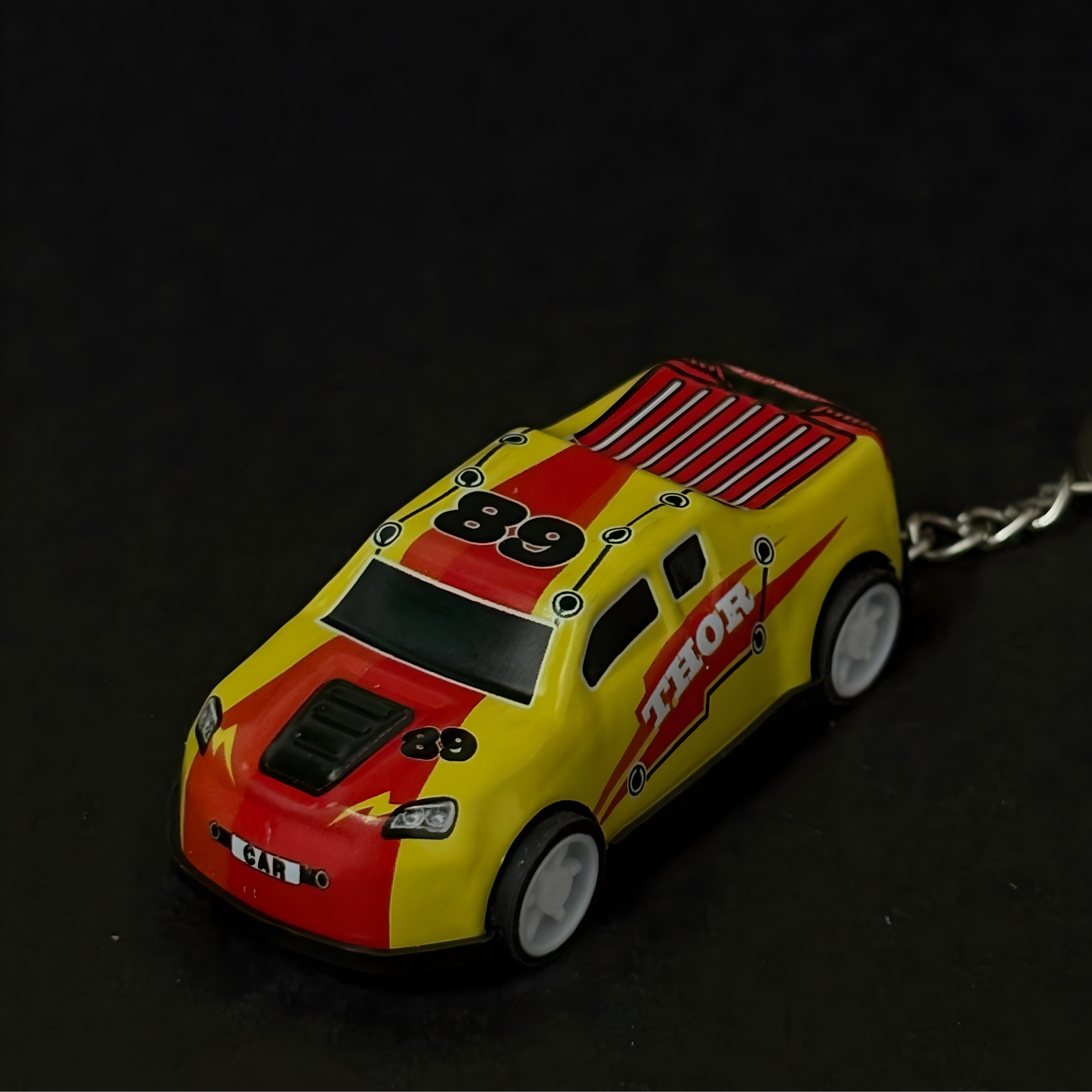 Yellow Pickup Truck Pullback Car Keychain