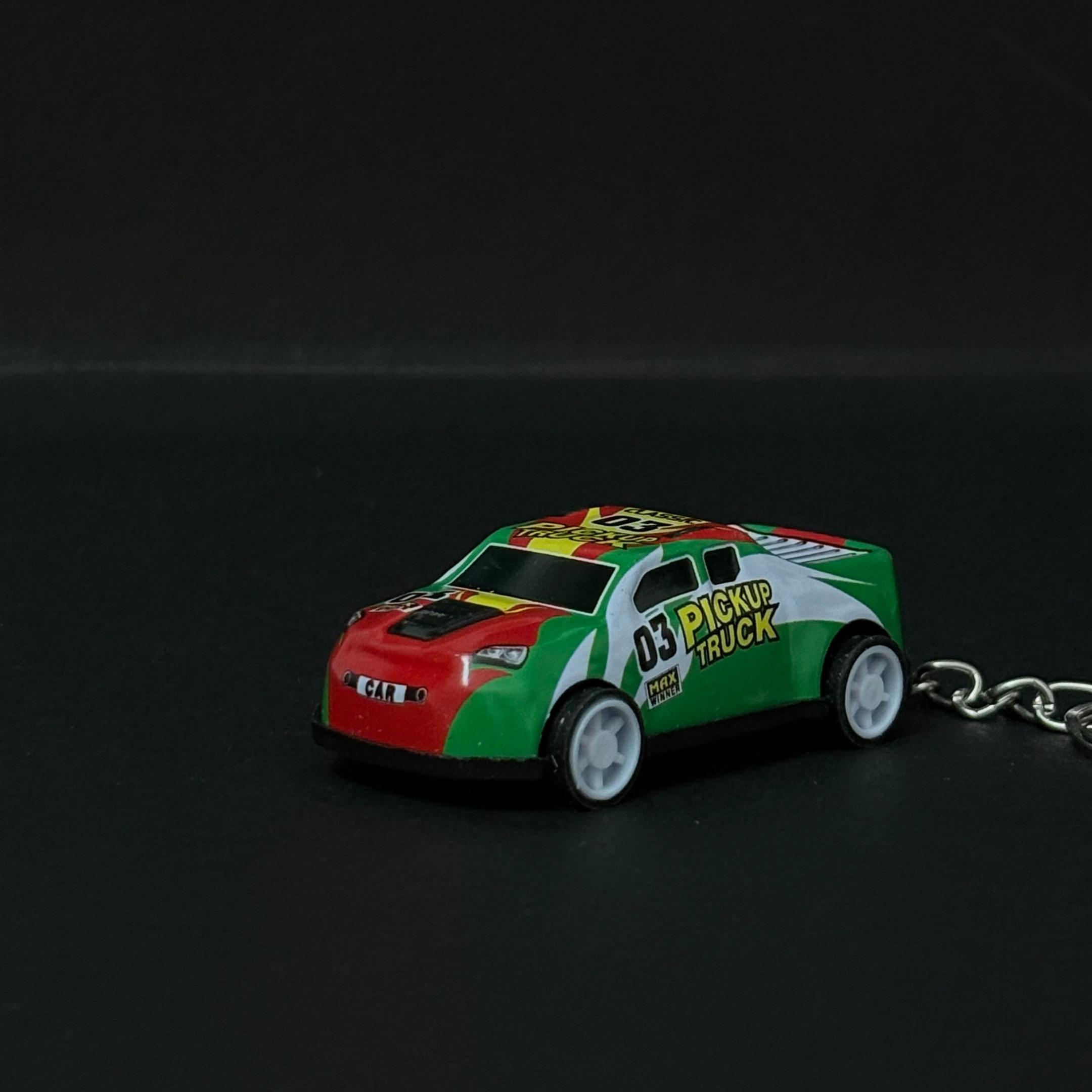 Red and Green Pickup Truck Pullback Car Keychain