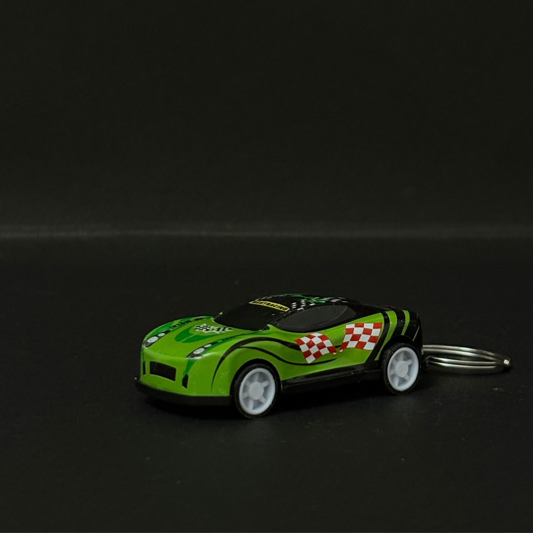 Green Pullback Sports Car Keychain