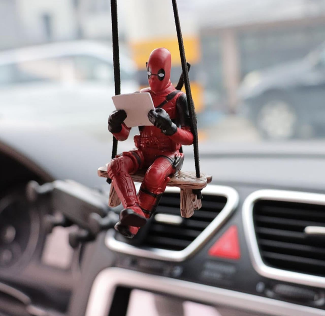 Deadpool Reading Figurine | Hanging Ornaments for Car Interiors