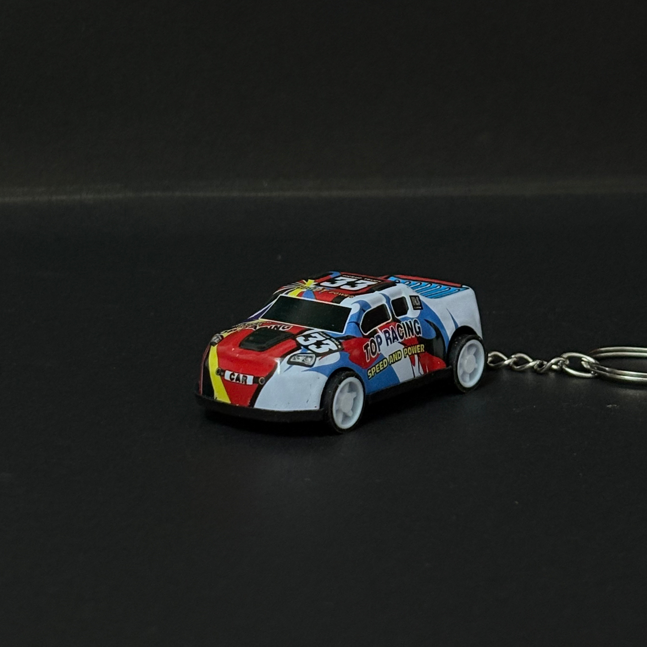 Multicolor Pickup Truck Pullback Car Keychain