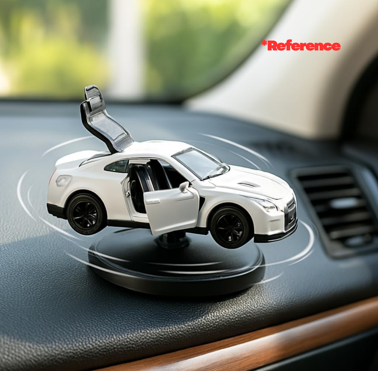 White Car Dashboard Toy |Spinning Car Model| Dynamic Rotate Car Toy For Car and Desk